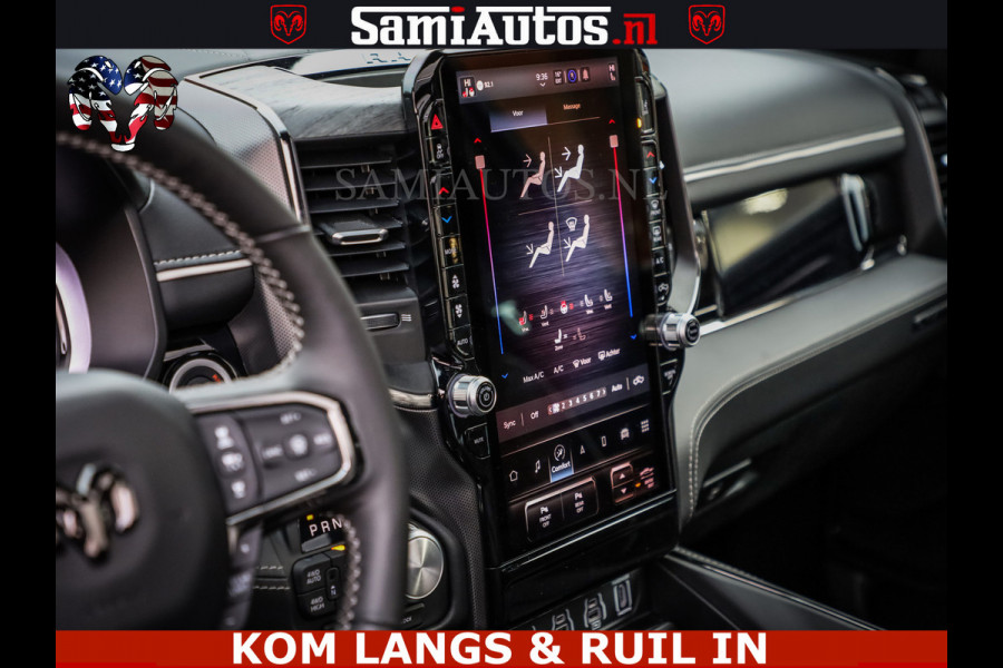 Dodge Ram 1500 Limited Night H.O 540HP 706Nm | Massage + Full Option | De Meest Luxe en Volle Pick-Up in zijn Klasse | Comfortabele Dubbele Cabine met Royale 5 Zitplaatsen | BPM vrij | Nu Leverbaar uit Voorraad | Voorraad Nr 2334 - 5409 | De specialist in Amerikaanse pick‑ups in Nederland en Europa.