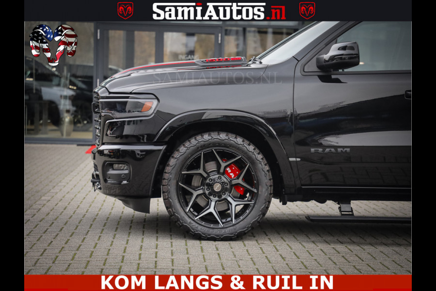 Dodge Ram 1500 Limited Night H.O 540HP 706Nm | Massage + Full Option | De Meest Luxe en Volle Pick-Up in zijn Klasse | Comfortabele Dubbele Cabine met Royale 5 Zitplaatsen | BPM vrij | Nu Leverbaar uit Voorraad | Voorraad Nr 2334 - 5409 | De specialist in Amerikaanse pick‑ups in Nederland en Europa.