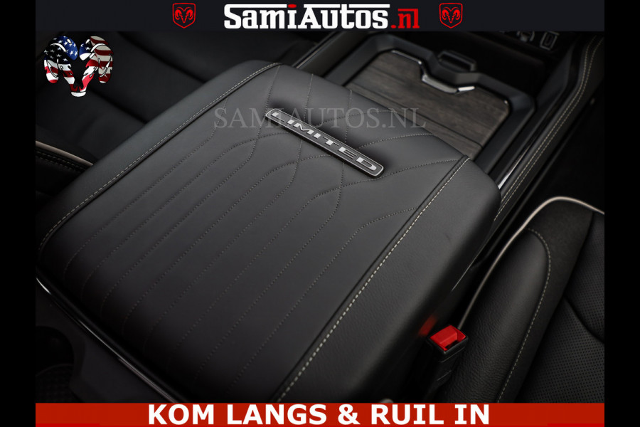 Dodge Ram 1500 Limited Night H.O 540HP 706Nm | Massage + Full Option | De Meest Luxe en Volle Pick-Up in zijn Klasse | Comfortabele Dubbele Cabine met Royale 5 Zitplaatsen | BPM vrij | Nu Leverbaar uit Voorraad | Voorraad Nr 2334 - 5409 | De specialist in Amerikaanse pick‑ups in Nederland en Europa.