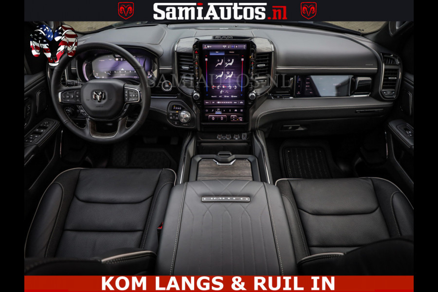 Dodge Ram 1500 Limited Night H.O 540HP 706Nm | Massage + Full Option | De Meest Luxe en Volle Pick-Up in zijn Klasse | Comfortabele Dubbele Cabine met Royale 5 Zitplaatsen | BPM vrij | Nu Leverbaar uit Voorraad | Voorraad Nr 2334 - 5409 | De specialist in Amerikaanse pick‑ups in Nederland en Europa.