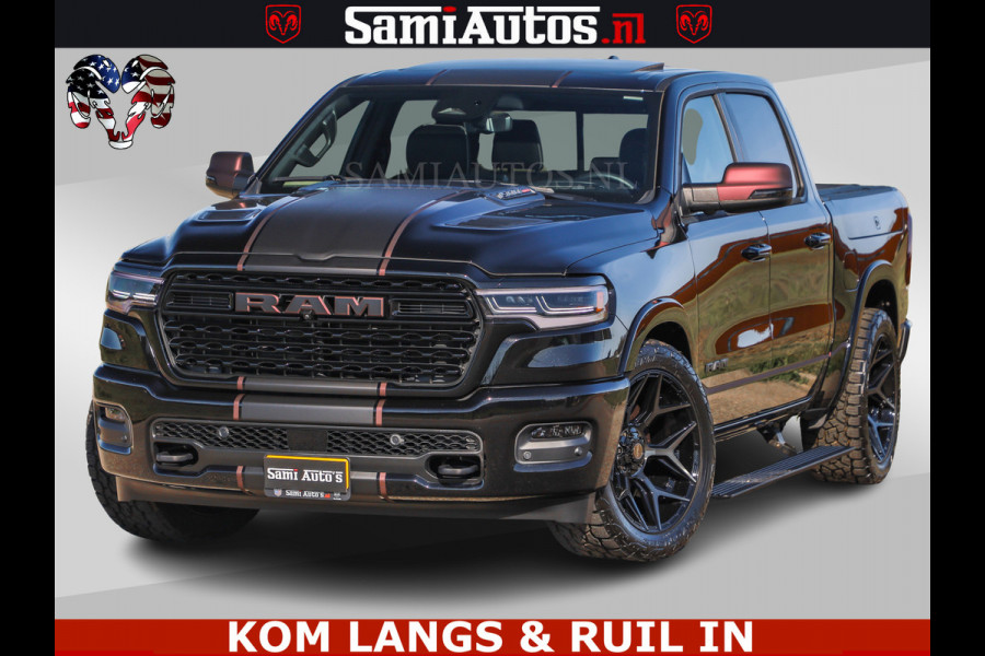 Dodge Ram Limited H.O 540HP 706Nm | Massage + Full Option | De Meest Luxe en Volle Pick-Up in zijn Klasse | Comfortabele Dubbele Cabine met Royale 5 Zitplaatsen | BPM vrij | Nu Leverbaar uit Voorraad | Voorraad Nr 2304 - 8540 | De specialist in Amerikaanse pick‑ups in Nederland en Europa.