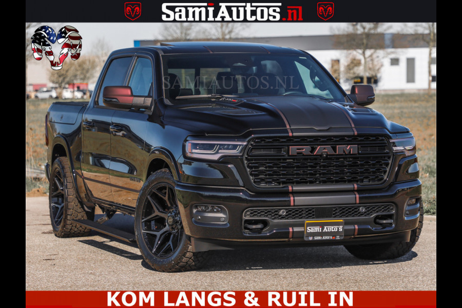 Dodge Ram Limited H.O 540HP 706Nm | Massage + Full Option | De Meest Luxe en Volle Pick-Up in zijn Klasse | Comfortabele Dubbele Cabine met Royale 5 Zitplaatsen | BPM vrij | Nu Leverbaar uit Voorraad | Voorraad Nr 2304 - 8540 | De specialist in Amerikaanse pick‑ups in Nederland en Europa.