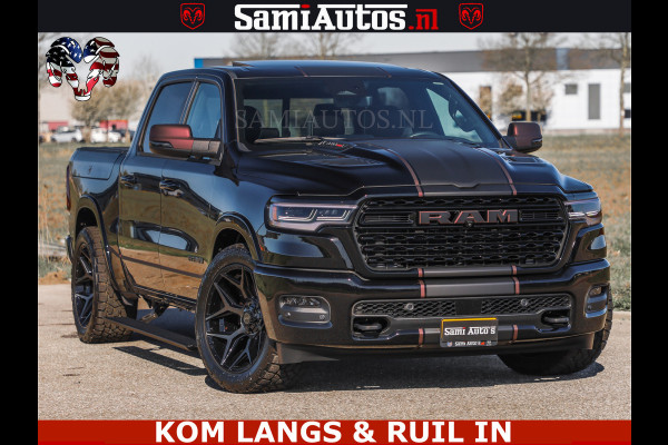 Dodge Ram Limited H.O 540HP 706Nm | Massage + Full Option | De Meest Luxe en Volle Pick-Up in zijn Klasse | Comfortabele Dubbele Cabine met Royale 5 Zitplaatsen | BPM vrij | Nu Leverbaar uit Voorraad | Voorraad Nr 2304 - 8540 | De specialist in Amerikaanse pick‑ups in Nederland en Europa.