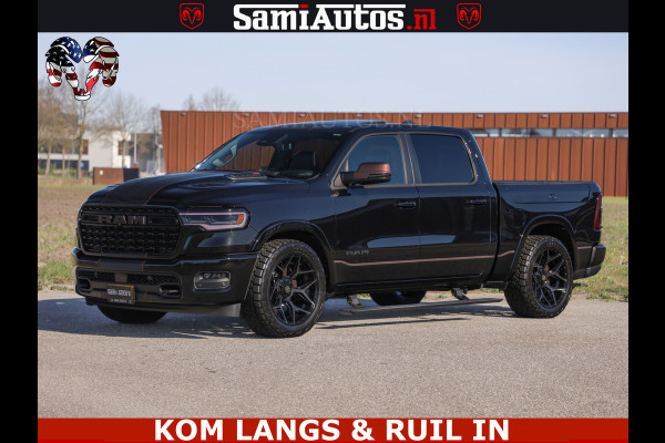 Dodge Ram Limited H.O 540HP 706Nm | Massage + Full Option | De Meest Luxe en Volle Pick-Up in zijn Klasse | Comfortabele Dubbele Cabine met Royale 5 Zitplaatsen | BPM vrij | Nu Leverbaar uit Voorraad | Voorraad Nr 2304 - 8540 | De specialist in Amerikaanse pick‑ups in Nederland en Europa.