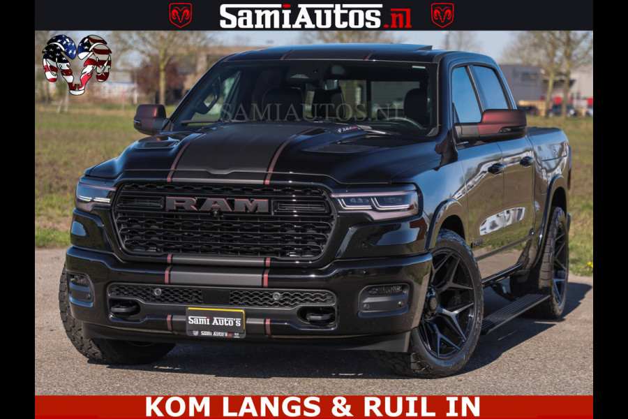 Dodge Ram Limited H.O 540HP 706Nm | Massage + Full Option | De Meest Luxe en Volle Pick-Up in zijn Klasse | Comfortabele Dubbele Cabine met Royale 5 Zitplaatsen | BPM vrij | Nu Leverbaar uit Voorraad | Voorraad Nr 2304 - 8540 | De specialist in Amerikaanse pick‑ups in Nederland en Europa.