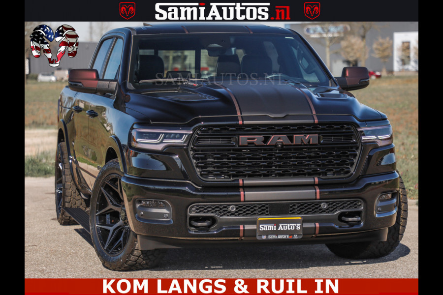 Dodge Ram Limited H.O 540HP 706Nm | Massage + Full Option | De Meest Luxe en Volle Pick-Up in zijn Klasse | Comfortabele Dubbele Cabine met Royale 5 Zitplaatsen | BPM vrij | Nu Leverbaar uit Voorraad | Voorraad Nr 2304 - 8540 | De specialist in Amerikaanse pick‑ups in Nederland en Europa.