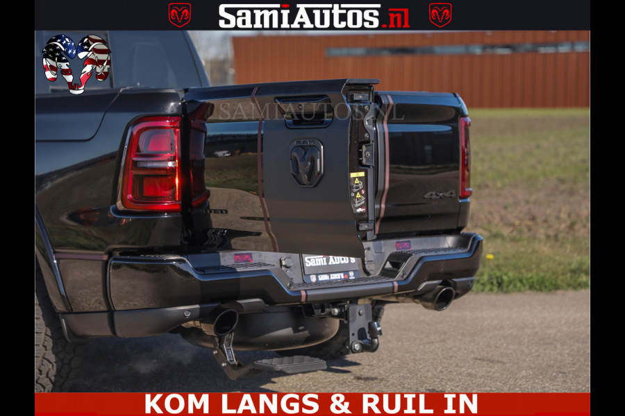 Dodge Ram Limited H.O 540HP 706Nm | Massage + Full Option | De Meest Luxe en Volle Pick-Up in zijn Klasse | Comfortabele Dubbele Cabine met Royale 5 Zitplaatsen | BPM vrij | Nu Leverbaar uit Voorraad | Voorraad Nr 2304 - 8540 | De specialist in Amerikaanse pick‑ups in Nederland en Europa.
