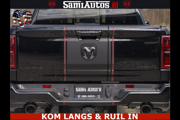 Dodge Ram Limited H.O 540HP 706Nm | Massage + Full Option | De Meest Luxe en Volle Pick-Up in zijn Klasse | Comfortabele Dubbele Cabine met Royale 5 Zitplaatsen | BPM vrij | Nu Leverbaar uit Voorraad | Voorraad Nr 2304 - 8540 | De specialist in Amerikaanse pick‑ups in Nederland en Europa.