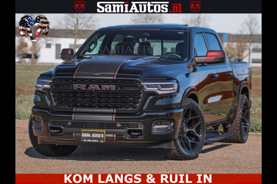 Dodge Ram Limited H.O 540HP 706Nm | Massage + Full Option | De Meest Luxe en Volle Pick-Up in zijn Klasse | Comfortabele Dubbele Cabine met Royale 5 Zitplaatsen | BPM vrij | Nu Leverbaar uit Voorraad | Voorraad Nr 2304 - 8540 | De specialist in Amerikaanse pick‑ups in Nederland en Europa.