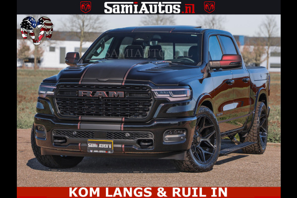 Dodge Ram Limited H.O 540HP 706Nm | Massage + Full Option | De Meest Luxe en Volle Pick-Up in zijn Klasse | Comfortabele Dubbele Cabine met Royale 5 Zitplaatsen | BPM vrij | Nu Leverbaar uit Voorraad | Voorraad Nr 2304 - 8540 | De specialist in Amerikaanse pick‑ups in Nederland en Europa.