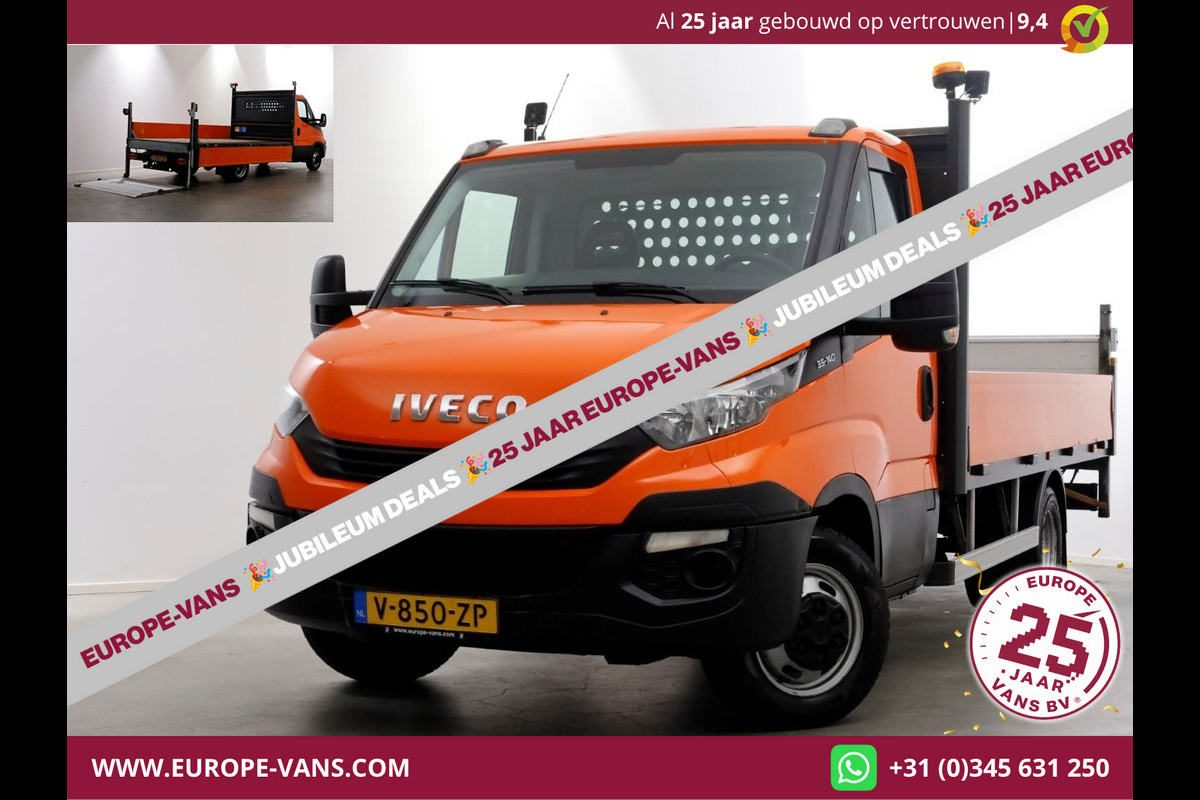 Iveco Daily 35C14 136pk Open Laadbak met laadklep en trekhaak 3500kg 05-2019