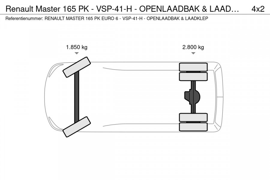Renault Master 165 PK - VSP-41-H - OPENLAADBAK & LAADKLEP - EURO 6