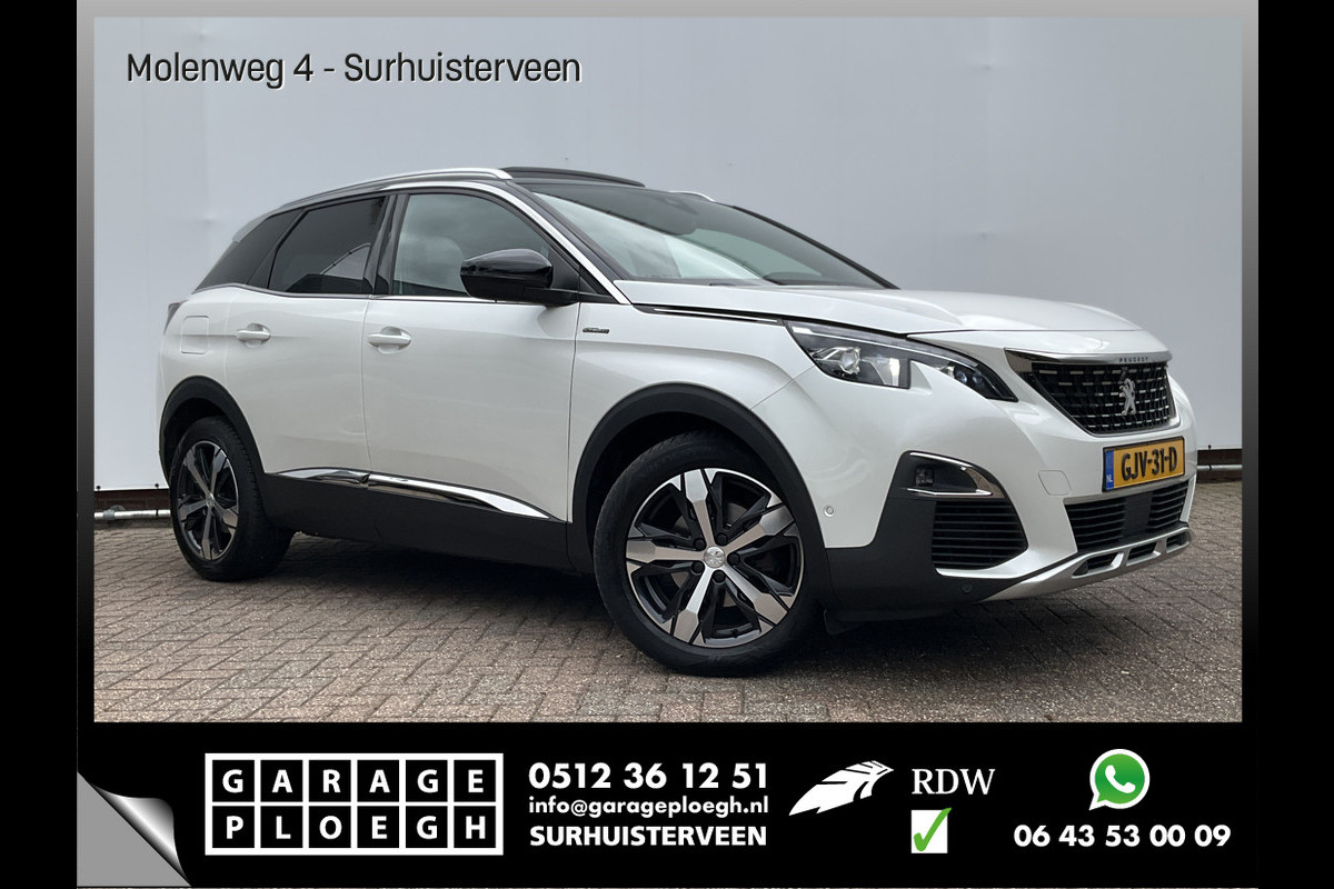 Peugeot 3008 1.6 181PK GT Line Automaat Trekhaak Pano Leer Adap.Cruise 360° Carplay Voll.Onderhouden BOMVOL!