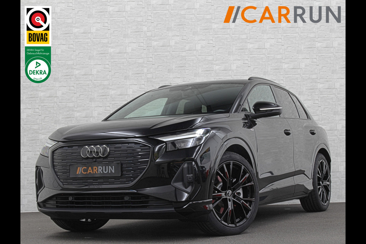 Audi Q4 e-tron 40 77 kWh S-Line #RS-Leder | Black-Edition | ACC | Sfeerverlichting | Virtual-Cockpit | Stoelverwarming | 3-Zone Clima | Virtual-Cockpit | Camera | LED | Getint Glas | Carplay | Autom. Parkeren |