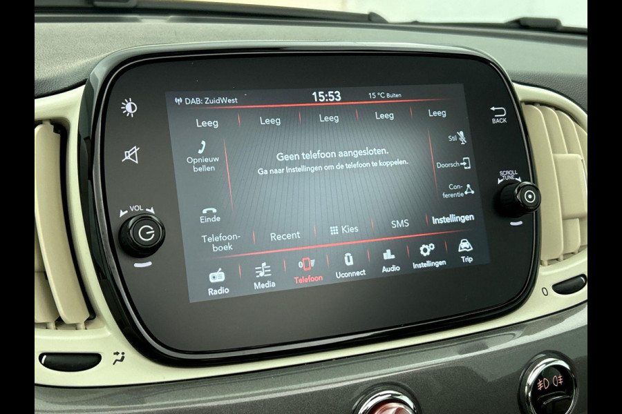 Fiat 500C 1.0 Hybrid Dolcevita Cabriolet Climate Control Sportstoelen Parkeersensoren achter Cruise Control DAB Lichtmetalen Velgen