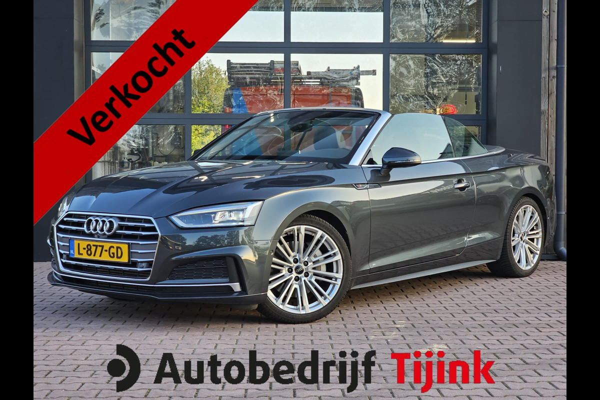 Audi A5 Cabriolet 2.0 TFSI MHEV 252PK Sport Pro Line | Automaat | Trekhaak | Leder | Stoelverwarming & ventilatie | Elek. stoelen | PDC | Camera | All-seasons |