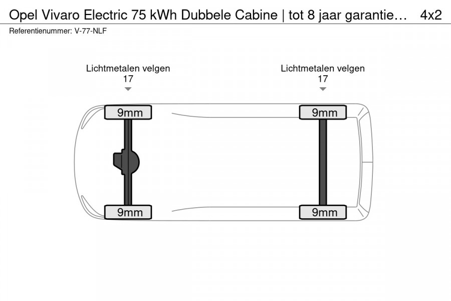 Opel Vivaro Electric 75 kWh Dubbele Cabine | tot 8 jaar garantie | 2x schuifdeur | Dynamic Comfort NAV Pakket | Comfort Pakket |  Exterieur pakket | Winterpakket | Betimmering | LM velgen | Rijklaarprijs