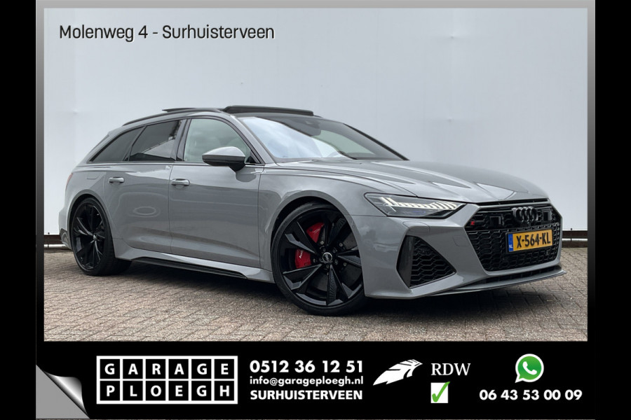 Audi RS6 4.0 TFSI 600PK Ceramic HUD Carbon Nardo 4WS Pano.dak Softclose B&O 360° Dealer-Serviced!