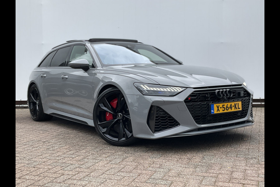 Audi RS6 4.0 TFSI 600PK Ceramic HUD Carbon Nardo 4WS Pano.dak Softclose B&O 360° Dealer-Serviced!