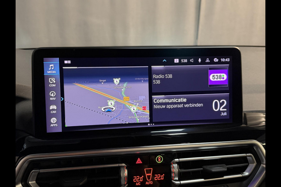 BMW X3 xDrive30e 19"/Trekhaak/Panoramdak/Leder + memory/Adaptieve cruise/Keyless/Dodehoek/Head-up/360 camera/HiFi/LED/Sfeerverlichting