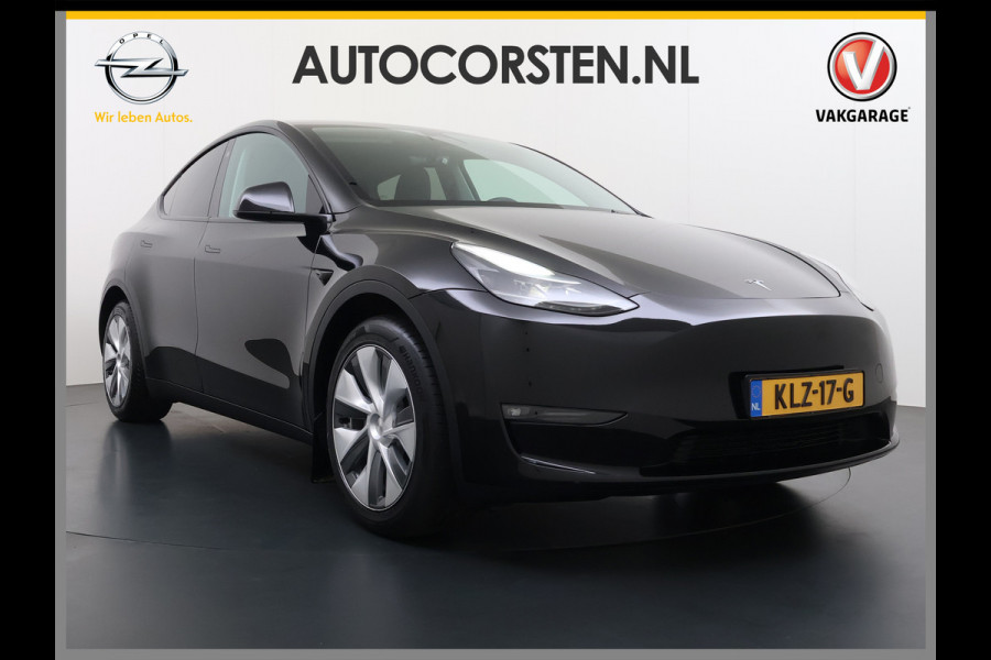 Tesla Model Y Long Range AWD 75kWh Warmtepomp Stoel+Stuur+Achterbankverwarming Premium Audio Leder Adap.Cruise Navi Camera's Ecc Keyless Voorv Elek.Achterklep AMD Ryzen™ Google Maps Dog+Kampeer modus Lmv 19" Led Privacy Glas Fabrieksgarantie op Accu en Motor tot 13-4-2031/192.000KM