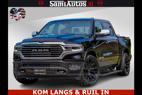 Dodge Ram LONGHORN ® EDITION | NEW SADDLE LEATHER | VIRTUAL | HEAD UP | PANODAK | LUCHTVERING | BOM VOL | DC | 5,7L V8 HEMI 402 PK | CREW CAB | DUBBELE CABINE | 4X4 | 5 PERSOONS | GRIJSKENTEKEN | LIMITED