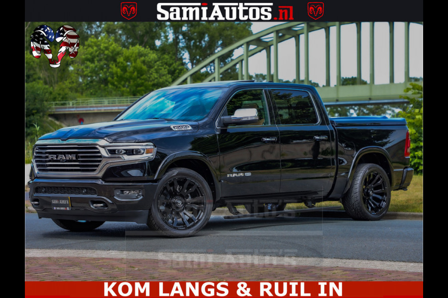 Dodge Ram LONGHORN ® EDITION | NEW SADDLE LEATHER | VIRTUAL | HEAD UP | PANODAK | LUCHTVERING | BOM VOL | DC | 5,7L V8 HEMI 402 PK | CREW CAB | DUBBELE CABINE | 4X4 | 5 PERSOONS | GRIJSKENTEKEN | LIMITED