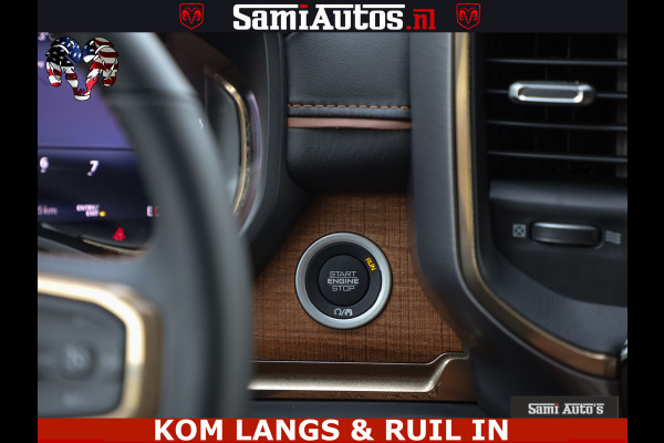 Dodge Ram LONGHORN ® EDITION | NEW SADDLE LEATHER | VIRTUAL | HEAD UP | PANODAK | LUCHTVERING | BOM VOL | DC | 5,7L V8 HEMI 402 PK | CREW CAB | DUBBELE CABINE | 4X4 | 5 PERSOONS | GRIJSKENTEKEN | LIMITED