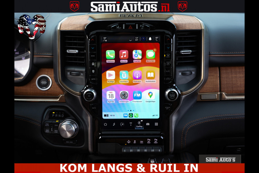 Dodge Ram LONGHORN ® EDITION | NEW SADDLE LEATHER | VIRTUAL | HEAD UP | PANODAK | LUCHTVERING | BOM VOL | DC | 5,7L V8 HEMI 402 PK | CREW CAB | DUBBELE CABINE | 4X4 | 5 PERSOONS | GRIJSKENTEKEN | LIMITED