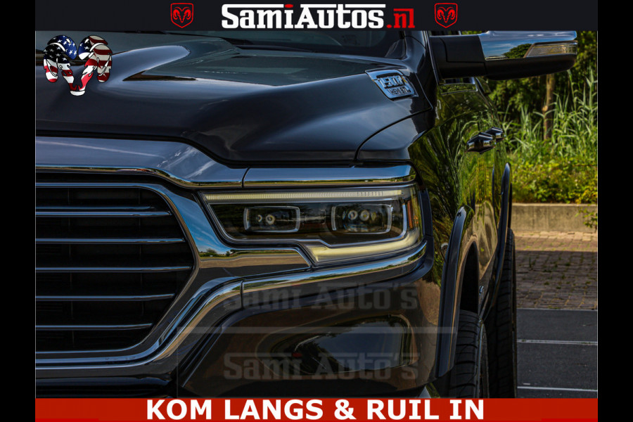 Dodge Ram LONGHORN ® EDITION | NEW SADDLE LEATHER | VIRTUAL | HEAD UP | PANODAK | LUCHTVERING | BOM VOL | DC | 5,7L V8 HEMI 402 PK | CREW CAB | DUBBELE CABINE | 4X4 | 5 PERSOONS | GRIJSKENTEKEN | LIMITED
