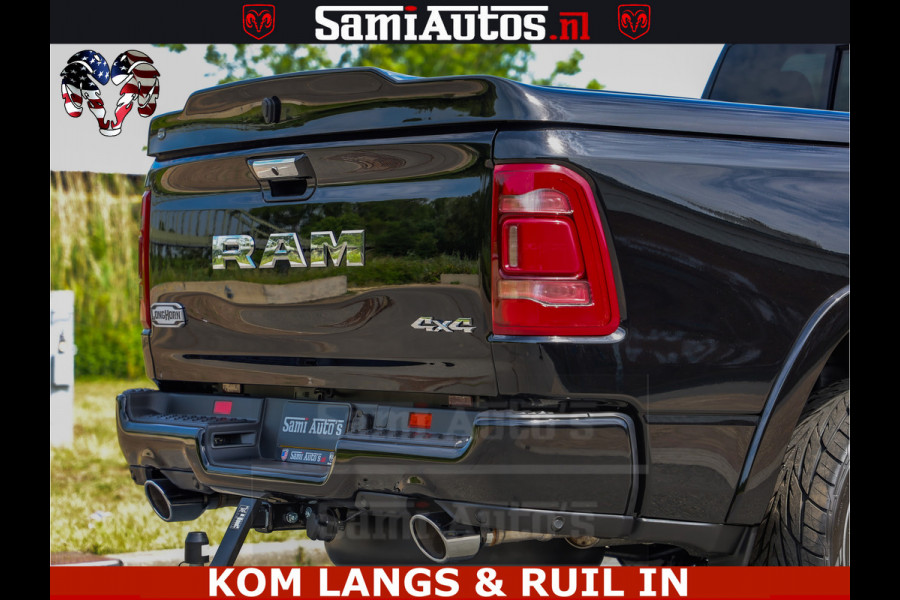 Dodge Ram LONGHORN ® EDITION | NEW SADDLE LEATHER | VIRTUAL | HEAD UP | PANODAK | LUCHTVERING | BOM VOL | DC | 5,7L V8 HEMI 402 PK | CREW CAB | DUBBELE CABINE | 4X4 | 5 PERSOONS | GRIJSKENTEKEN | LIMITED