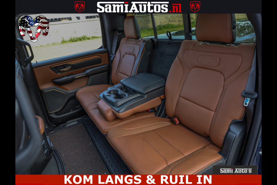 Dodge Ram LONGHORN ® EDITION | NEW SADDLE LEATHER | VIRTUAL | HEAD UP | PANODAK | LUCHTVERING | BOM VOL | DC | 5,7L V8 HEMI 402 PK | CREW CAB | DUBBELE CABINE | 4X4 | 5 PERSOONS | GRIJSKENTEKEN | LIMITED