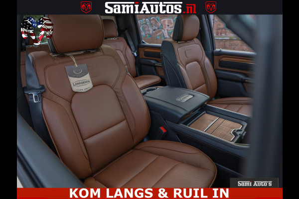 Dodge Ram LONGHORN ® EDITION | NEW SADDLE LEATHER | VIRTUAL | HEAD UP | PANODAK | LUCHTVERING | BOM VOL | DC | 5,7L V8 HEMI 402 PK | CREW CAB | DUBBELE CABINE | 4X4 | 5 PERSOONS | GRIJSKENTEKEN | LIMITED