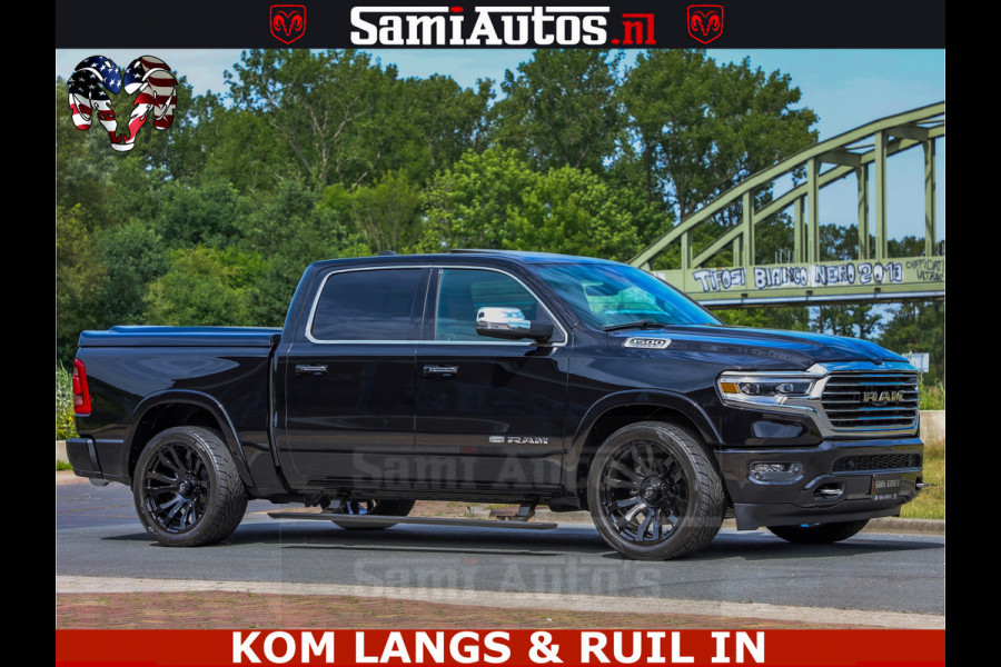 Dodge Ram LONGHORN ® EDITION | NEW SADDLE LEATHER | VIRTUAL | HEAD UP | PANODAK | LUCHTVERING | BOM VOL | DC | 5,7L V8 HEMI 402 PK | CREW CAB | DUBBELE CABINE | 4X4 | 5 PERSOONS | GRIJSKENTEKEN | LIMITED