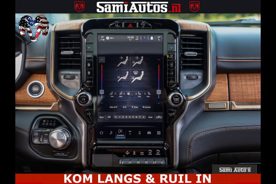 Dodge Ram LONGHORN ® EDITION | NEW SADDLE LEATHER | VIRTUAL | HEAD UP | PANODAK | LUCHTVERING | BOM VOL | DC | 5,7L V8 HEMI 402 PK | CREW CAB | DUBBELE CABINE | 4X4 | 5 PERSOONS | GRIJSKENTEKEN | LIMITED