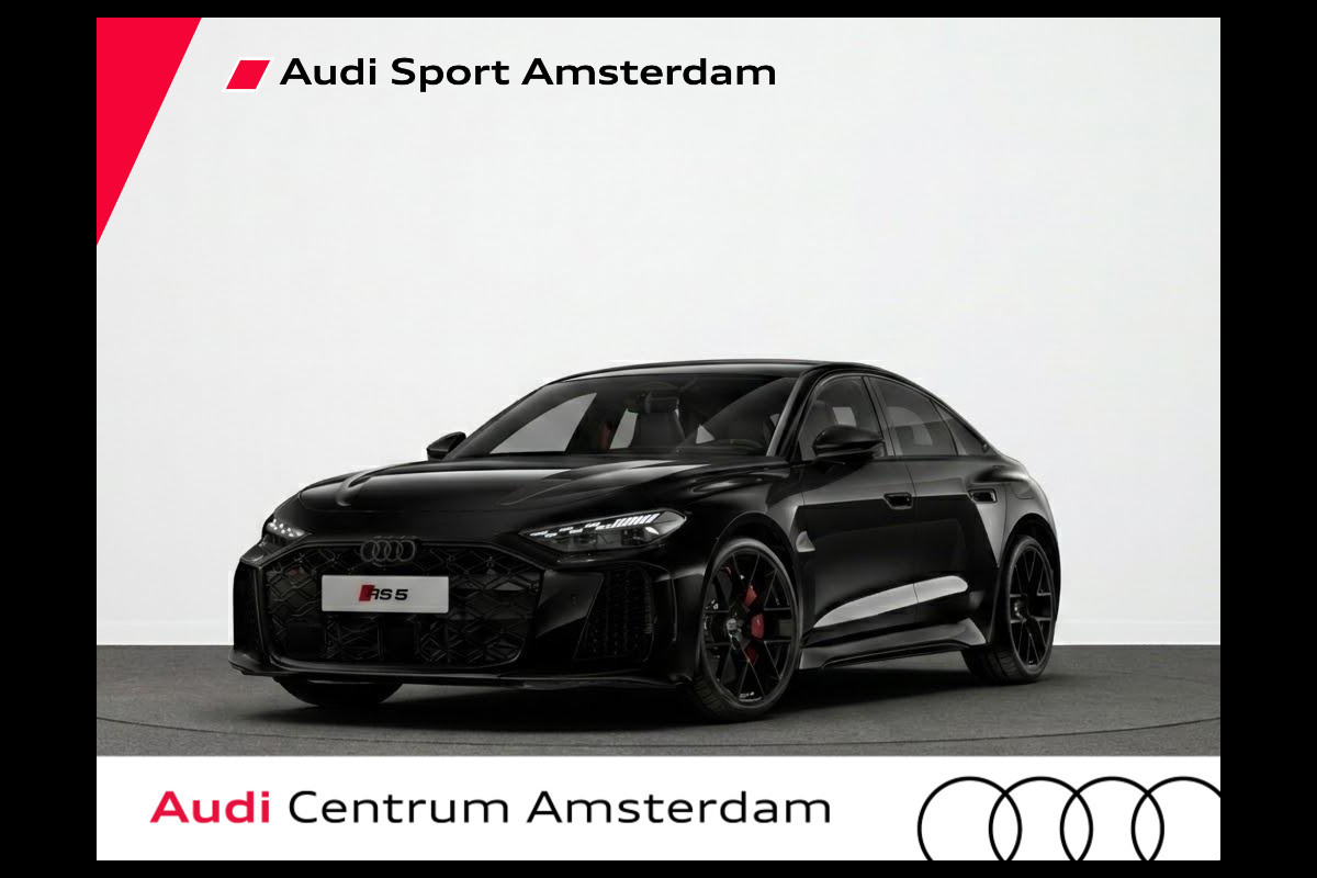 Audi RS5 Limousine e-hybrid 470 kW / 639 pk | Audi Sportpakket | Head-up display | Panorama-glasdak | RS sportstoel plus dinamica/leder zwart geventil. rode accenten |