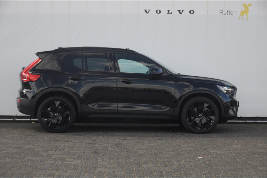 Volvo EX40 252PK Automaat Ext. Range Ultra Black Edition / Adaptieve koplampen / Panoramadak / 360 Camera / Apple carplay / Android auto / Elektrisch bedienbare voorstoelen / Pilot assist / Adaptive cruise control / Harman kardon audio / Stoelverwarming voor / Warmtepomp