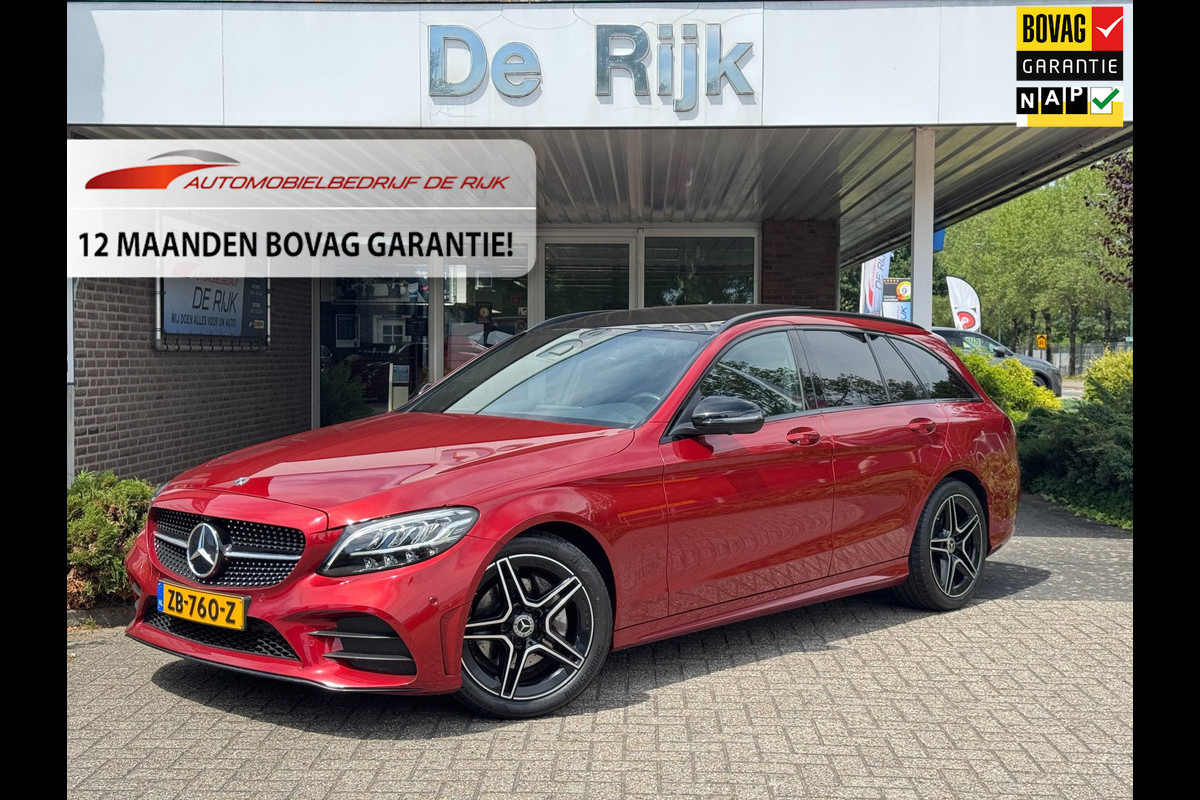 Mercedes-Benz C-Klasse Estate 180 Business Solution AMG Line/Nigh Pakk. | Pano, Leder/Alcan., Carplay/Android, Stoelverw., 18''