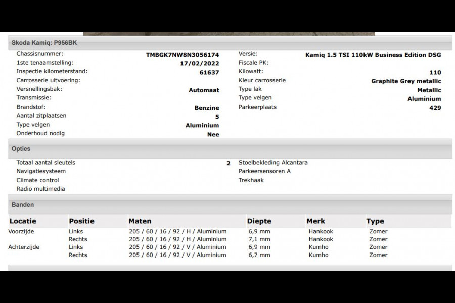 Škoda Kamiq 1.5 TSI 150Pk Automaat ACT Business Edition / Trekhaak / Pdc.+Camera / Airco-ecc./ Navigatie / Apk 05-2028