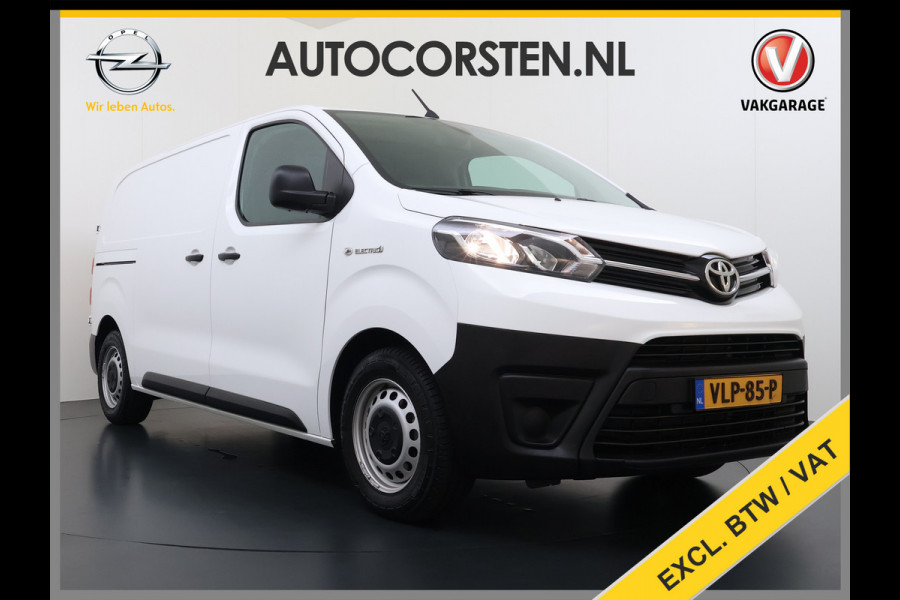 Toyota PROACE Electric Worker 136PK Automaat 3-Persoons Navi Apple Carplay Android Auto Airco Pdc DAB Bluetooth Cruise Control Regen-Lichtsensor Betonplex Vloer Wandbetimmering Schuifdeur Origineel Nederlandse Auto Dealeronderhouden