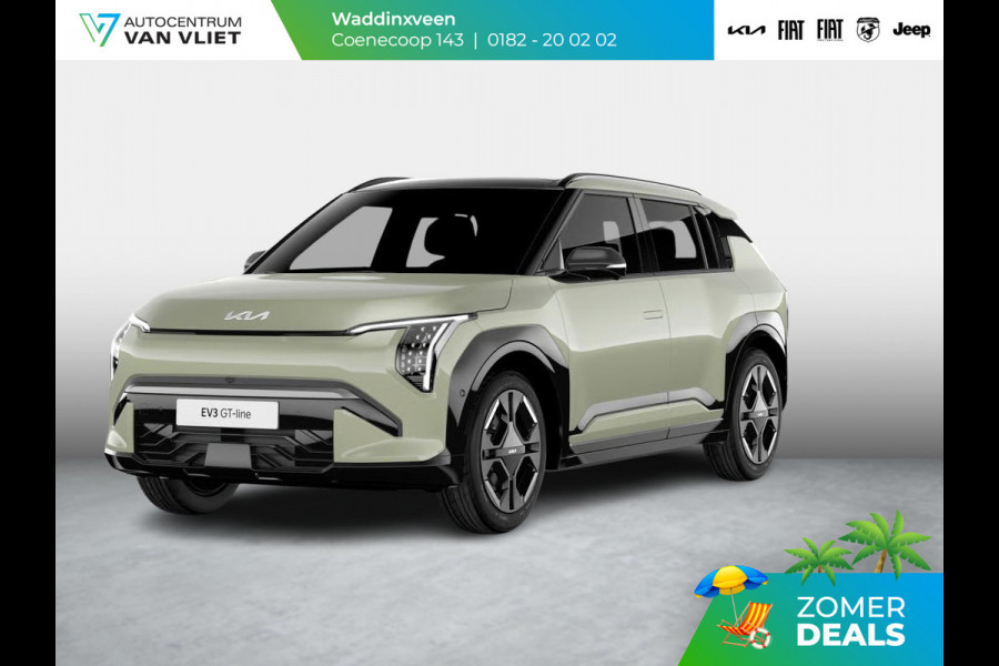 Kia EV3 GT-PlusLine 81.4 kWh | Schuif/kanteldak | Stoel&Stuur Verw. | Camera | Adapt. Cruise | HUD | 19" | Keyless