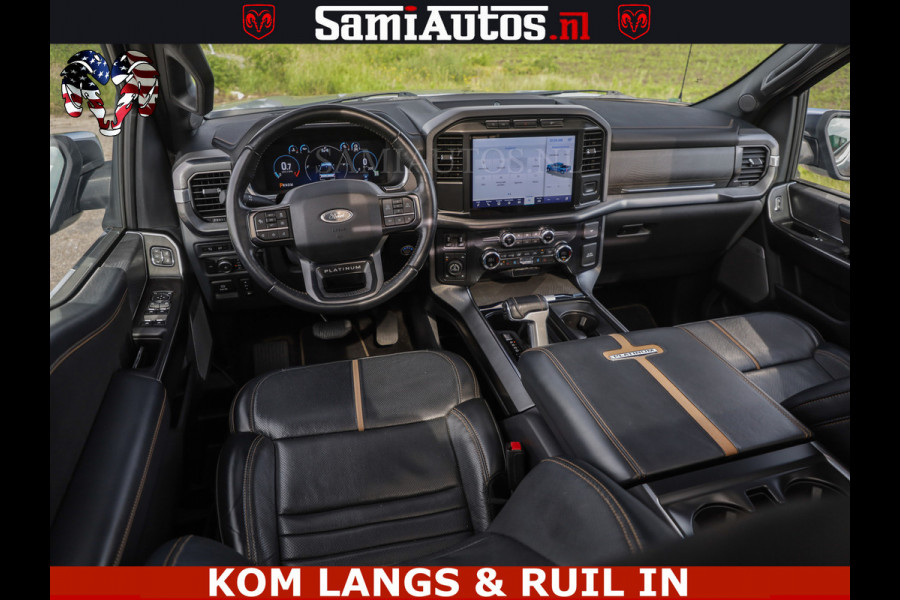 Ford USA F-150 PLATINUM | MASSAGE | PANO | GROOTSCHERM | COMFORT STOELEN | ADAPTIVE CRUISE | DC | DUBBELE CABINE | FACELIFT MODEL | GROOT SCHERM | 5 PERSOONS | DC | DASH CAM | MASSAGE | | De specialist in Amerikaanse pick‑ups in Nederland en Europa.