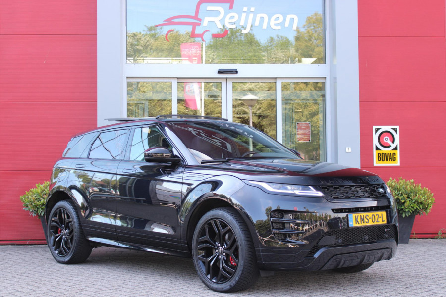 Land Rover Range Rover Evoque 1.5 P300e AWD 254PK R-DYNAMIC HSE | PANORAMISCH SCHUIF / KANTELDAK | ELEKTRISCH VERSTELBARE VOORSTOELEN / BESTUURDERSTOEL MET GEHEUGEN | LEDEREN BEKLEDING | VOORSTOELEN  VERWARMBAAR | 20" LICHTMETALEN VELGEN | KEYLESS ENTRY / START | DODEHOEK DETECTIE | EXTRA GETINTE ACHTERRUITEN | FULL LED KOPLAMPEN | LED ACHTERLICHTEN | ADAPTIVE CRUISE CONTROL | APPLE CARPLAY | ACHTERKLEP ELEKTRISCH BEDIENBAAR | MERIDIAN PREMIUM AUDIO SYSTEEM | RODE REMKLAUWEN |