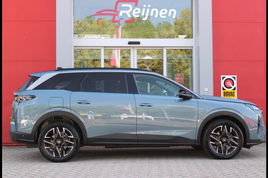 Peugeot 5008 1.2 Hybrid 145PK ALLURE 7p | 360° VISION & DRIVE ASSIST PACK: ANTI DIEFSTAL ALARM MET SUPERVERGRENDELING/VERWARMBAAR VOLLEDEREN STUURWIEL/VISEOPARK 360° HD CAMERA'S MET PARKEERHULP VOOR, BUITENSPIEGELS MET KANTELFUNCTIE BIJ HET ACHTERUITRIJDEN/ADAPTIVE CRUISE CONTROL MET STOP & GO FUNCTIE, REAR CROSS TRAFFIC ALERT, LANE CHANGE ASSIST, DODEHOEK DETECTIE, GROOTLICHT ASSISTENT | PANORAMIC NAVIGATION PACK: PEUGEOT PANORAMIC i-COCKPIT MET GEBOGEN EN ZWEVEND HD SCHERM/PEUGEOT 3D NAVIGATIE/SPRAAKHERKENNING/3-USB AANSLUITINGEN/DRAADLOZE TELEFOONLADER | SEAT PACK: AGR STOEL MET
