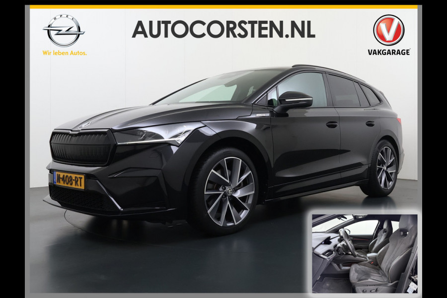 Škoda ENYAQ iV 80 SPORTLINE SOH 92% 3-Zone Ecc Adap.Cruise Stuur+Stoelverwarming Elek.Stoel+Memory Navi Camera Apple Carplay Android Auto Keyless Advanc. Dodehoek detectie Elek.Achterklep Privacy Glas Led Matrix Isofix Lmv 20" DAB Lane Assist 1e Eigenaar Origineel Nederlandse Auto Dealeronderhouden