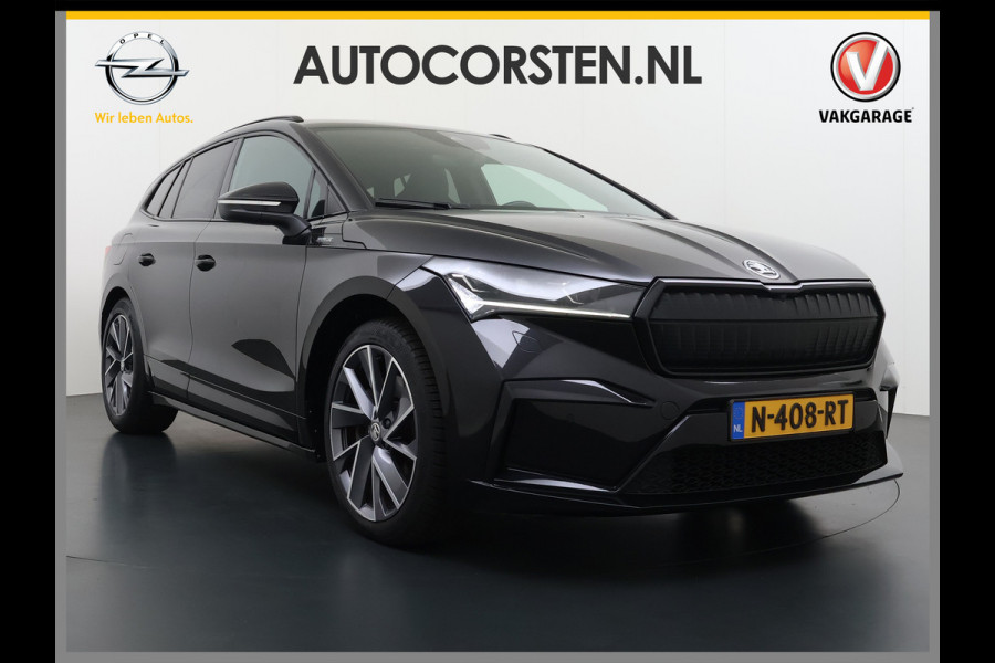 Škoda ENYAQ iV 80 SPORTLINE SOH 92% 3-Zone Ecc Adap.Cruise Stuur+Stoelverwarming Elek.Stoel+Memory Navi Camera Apple Carplay Android Auto Keyless Advanc. Dodehoek detectie Elek.Achterklep Privacy Glas Led Matrix Isofix Lmv 20" DAB Lane Assist 1e Eigenaar Origineel Nederlandse Auto Dealeronderhouden