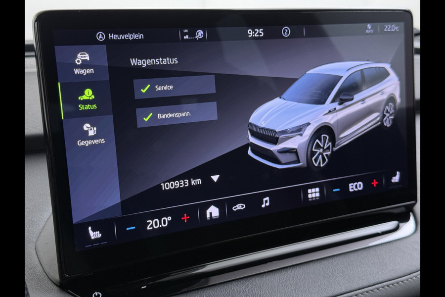 Škoda ENYAQ iV 80 SPORTLINE SOH 92% 3-Zone Ecc Adap.Cruise Stuur+Stoelverwarming Elek.Stoel+Memory Navi Camera Apple Carplay Android Auto Keyless Advanc. Dodehoek detectie Elek.Achterklep Privacy Glas Led Matrix Isofix Lmv 20" DAB Lane Assist 1e Eigenaar Origineel Nederlandse Auto Dealeronderhouden