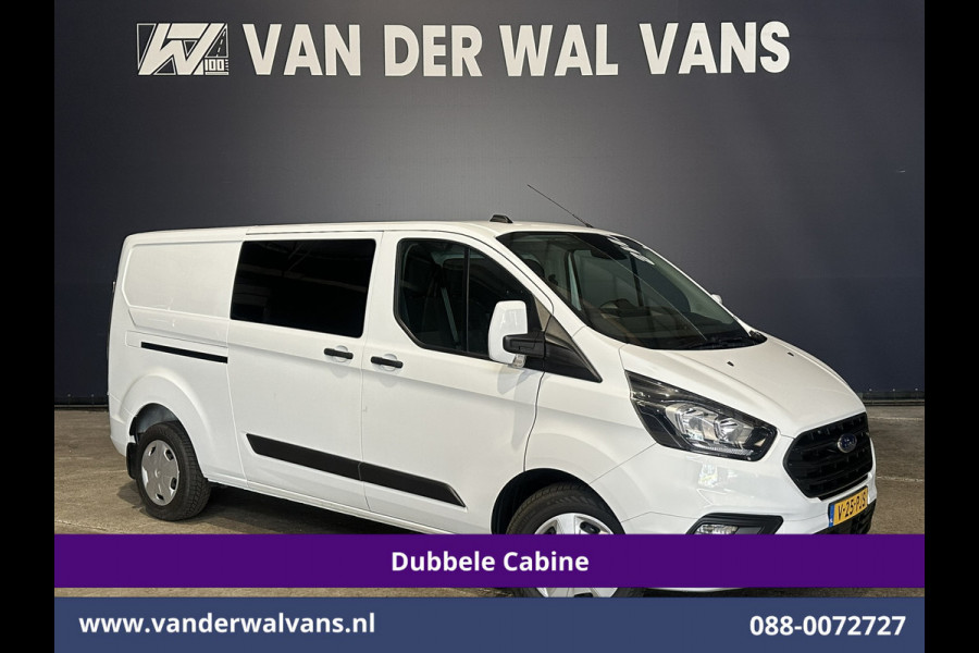 Ford Transit Custom 2.0 TDCI 131pk L2H1 Dubbele Cabine Euro6 Airco | 6-Zits | Cruisecontrol | 2550kg Trekhaak Verwarmde voorruit, Parkeersensoren