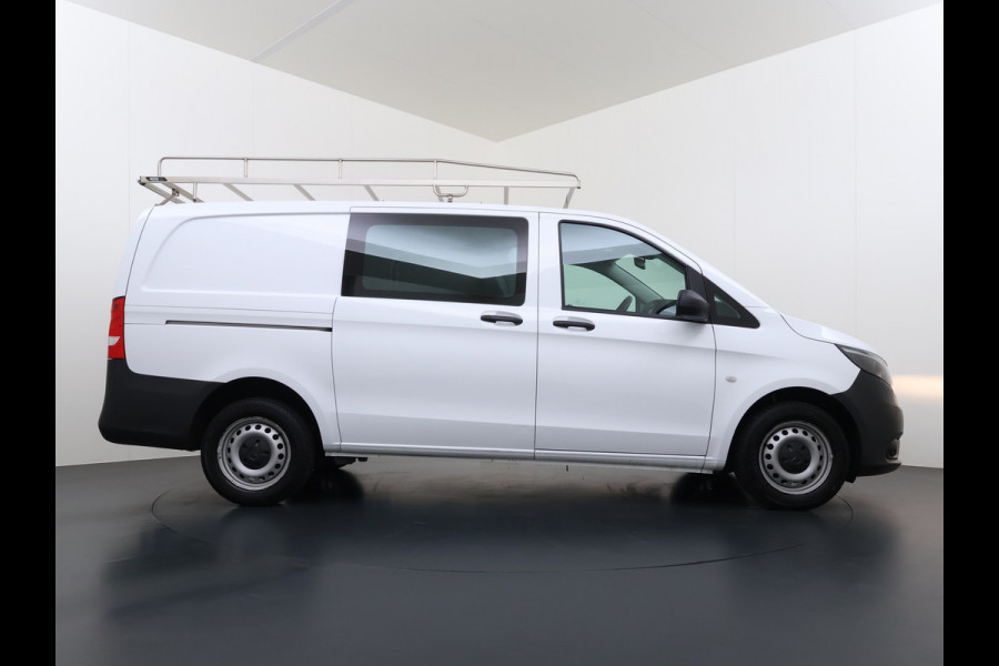 Mercedes-Benz Vito 114CDI Automaat Lang 2X Schuifdeur Trekhaak Imperiaal Navi Camera Cruise Control Airco Bluetooth Pdc Euro 6 Betonplex Vloer Wandbetimmering 1e Eigenaar Origineel Nederlandse Auto