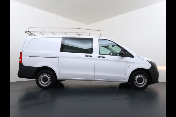 Mercedes-Benz Vito 114CDI Automaat Lang 2X Schuifdeur Trekhaak Imperiaal Navi Camera Cruise Control Airco Bluetooth Pdc Euro 6 Betonplex Vloer Wandbetimmering 1e Eigenaar Origineel Nederlandse Auto